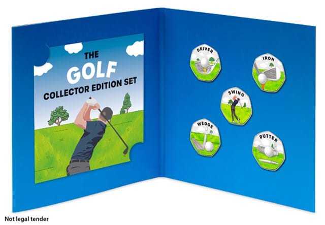 The Golf Collector Edition Set open display card - Not legal tender