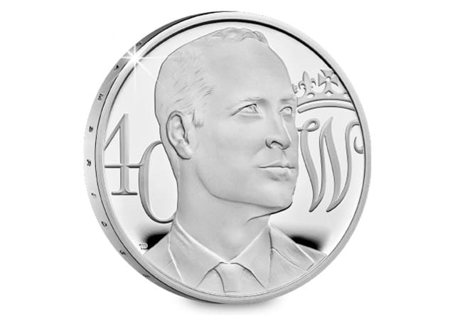 Duke Of Cambridge 40th Birthday Silver Proof £5 Coin Reverse