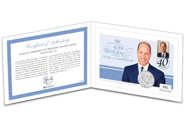 Duke of Cambridge BU £5 Cover In Folder