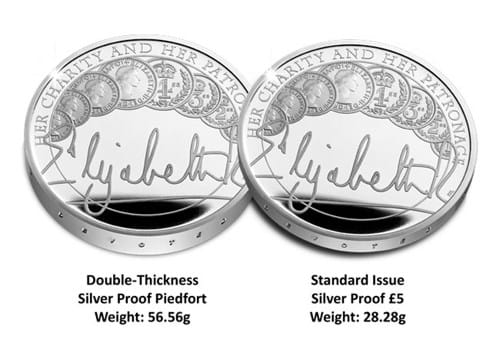 Comparison Of Thickness Between Silver £5 And Piedfort £5