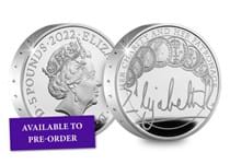 This is the second coin to feature The Queen's signature and is part of The Queen's Reign coin series. Available in limited edition Piedfort Silver £5 specification.