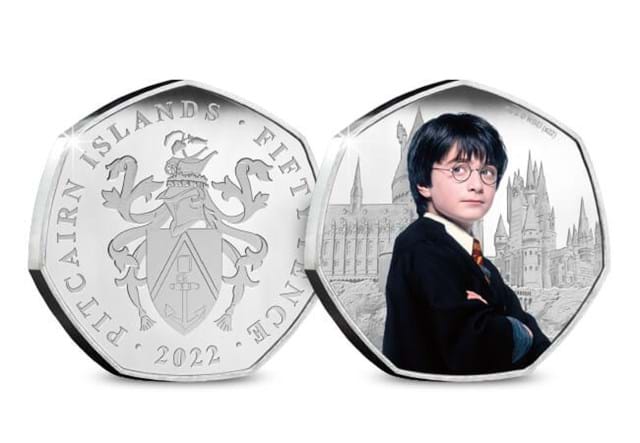The Harry Potter Silver Proof 50p Coin Obverse and Reverse