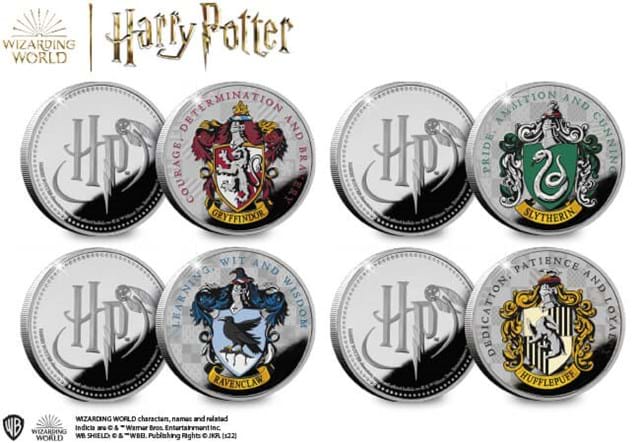 Harry Potter House Crest Medals Reverse Obverse And Reverse