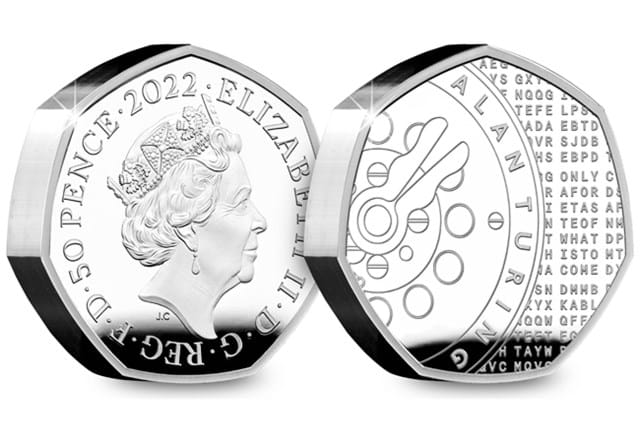 Alan Turing Silver Piedfort 50P Obverse Reverse