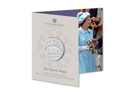 This coin is the second of a series that celebrates Her Majesty The Queen's dedication throughout her extraordinary 70-year reign. This £5 coin has been struck to a Brilliant Uncirculated Finish.