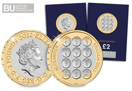 This £2 coin has been issued in 2022 to mark 100 years since his passing and so to celebrate his life and legacy. The coin features clever inscriptions along the keypad of a telephone.