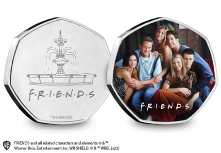 The Official Friends Commemorative features the main cast; Joey Rachel, Chandler, Monica, Ross and Phoebe on one side, with the iconic Friends logo.