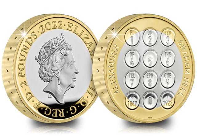 UK 2022 Alexander Graham Bell Silver Piedfort £2 Obverse Reverse