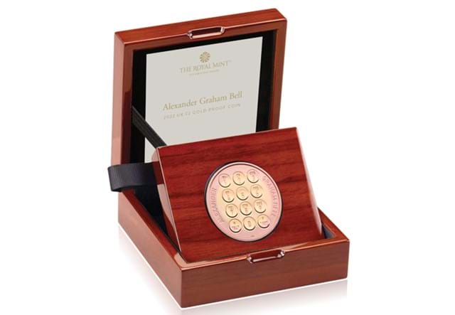 UK 2022 Alexander Graham Bell Gold £2 Display Box