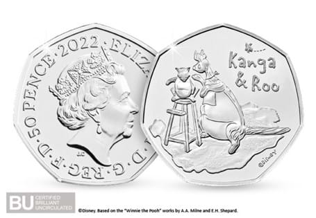 This Kanga and Roo 50p has been issued by The Royal Mint, and is the eighth coin to be issued in the series to celebrate Winnie the Pooh.