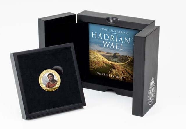 Hadrian S Wall Silverproof £2 Emperor Hadrian Box Shot