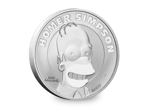 Homer And Bart Simpson Silver 1Oz Coins Homer Reverse