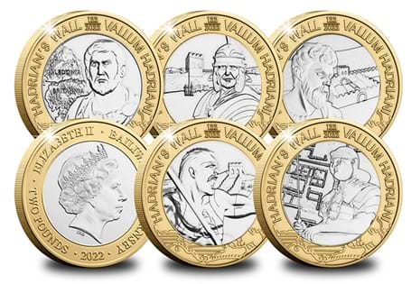 Issued to mark the 1,900 anniversary of Hadrian's Wall, this Guernsey £2 collection contains 5 coins, each one depicting a person who holds a significant role in the history of the wall