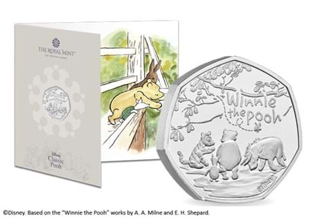 This BU pack features the official 2022 Winnie the Pooh and Friends 50p coin issued by the Royal Mint.