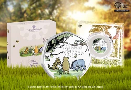 Winnie The Pooh And Friends Silver 50P Reverse With Display Box And Packaging