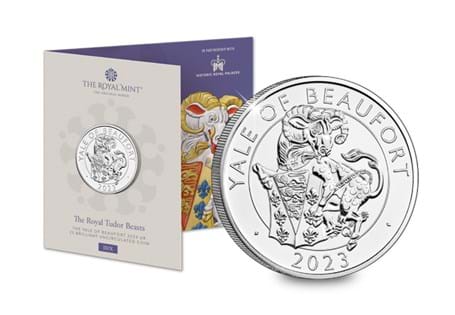 This is the official Yale of Beaufort coin issued by The Royal Mint as part of the Royal Tudor Beasts Series. Struck to Brilliant Uncirculated Finish.