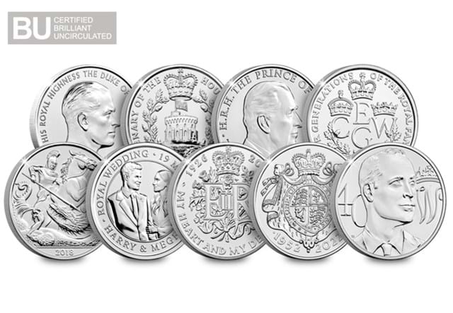 AT Change Checker UK Windsor Royal Family CERTIFIED BU 5 Pound Set Images 1