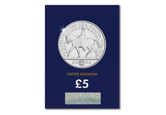 2002 UK Golden Jubilee CERTIFIED BU £5 Rev In Blister Card