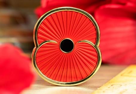 This commemorative is a poppy-shaped medal displaying a red coloured poppy on the reverse and the RBL logo on the obverse. Comes in a blue coin wallet