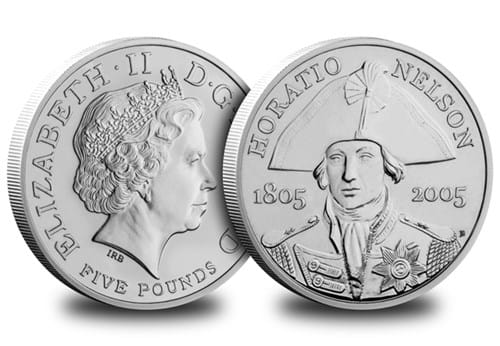 2005 Horatio Nelson £5 Obverse and Reverse