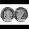 Dracula Silver Black Proof 50P Set Coffin Obverse Reverse