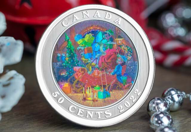 Santa's Sleigh Lenticular Coin Side 1