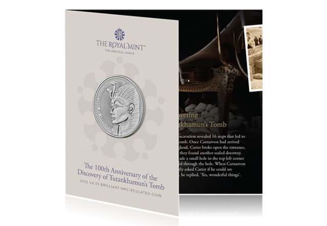 Tutankhamun BU 5 Pound Coin In Packaging