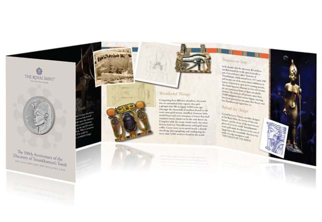 Tutankhamun BU 5 Pound Coin Pack Inside