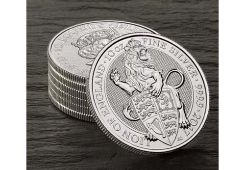 Queen's Beasts Silver 10Oz Lion Of England Stack