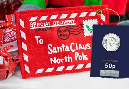 Released as part of The Snowman series, this 50p features The Snowdog. Struck to a superior Brilliant Uncirculated quality and encapsulated in Change Checker packaging, and a Christmas themed envelope