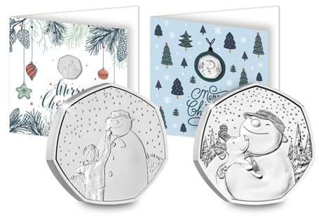 This pairing includes the 2021 The Snowman 50p and 2022 The Snowdog 50p. They are both certified as Brilliant Uncirculated quality and displayed in a custom Change Checker Christmas card.