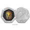 Tutankhamun Death Mask Base Metal Commemorative Obverse Reverse with disclaimer text