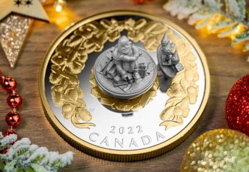 Holiday Gifts Rotating Silver 5Oz Coin Above