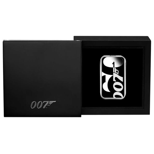 James Bond 60Th Anniversary 1Oz Silver Proof Rectangular Coin Display Box