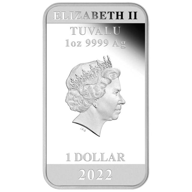 James Bond 60Th Anniversary 1Oz Silver Proof Rectangular Coin Obverse