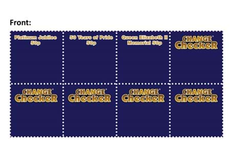 These are the 2022 UK Change Checker ID Cards for the circulating commemorative coins. Including the Platinum Jubilee 50p, the Pride 50p, and the Queen Elizabeth II Memorial 50p. 