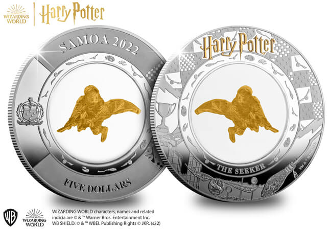 Official Harry Potter Levitating Seeker Silver 2oz Coin Official Harry Potter Levitating Seeker Silver 2oz Coin