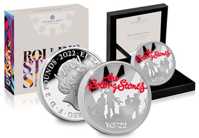 The Rolling Stones Silver 5 Pound Coin With Packaging