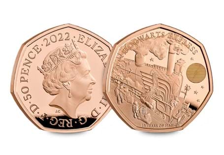 Own the 2022 Hogwarts Express Gold Proof 50p coin - part of the UK Harry Potter 50p series!