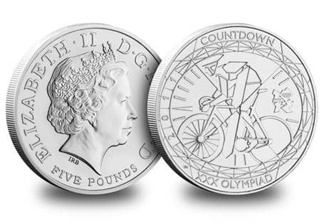 This is the third of four coins issued for the 2012 Olympic Games. The reverse design features a cyclist set against the number 1 of the 3,2,1 countdown to the games.
