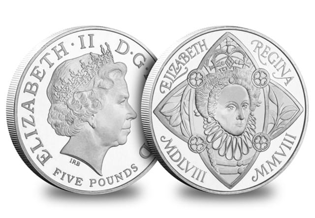2008 Elizabeth I Anniversary £5 Obverse and Reverse