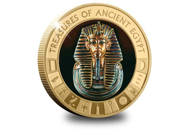 2013 The Treasures of Ancient Egypt Gold Plated Coin Collection Holder and  COA