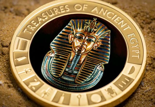 2021 Gold Plated Tutankhamun Coin Lifestyle 01