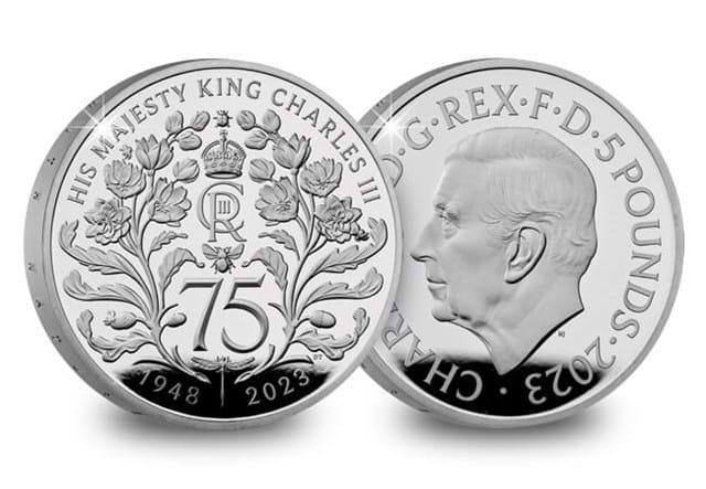 2023 UK Commemorative Coin Set Proof KCIII 75Th Birthday Obverse Reverse