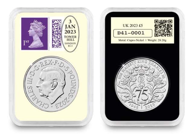 Datestamp™ 2023 UK Commemorative Coin Set KCIII 75Th Birthday Obverse Reverse