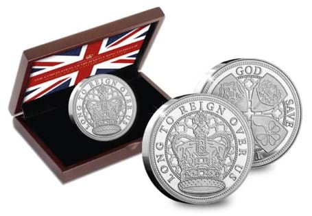 Issued to mark King Charles III's coronation, this commemorative has been struck from 5oz of Pure Silver and limited to just 250 pieces. 