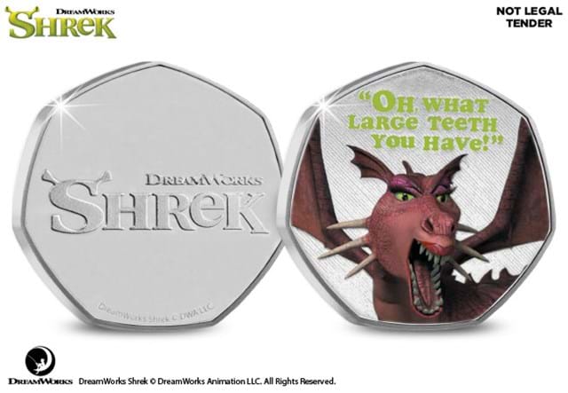 Shrek Heptagonal Medals Dragon Obverse Reverse