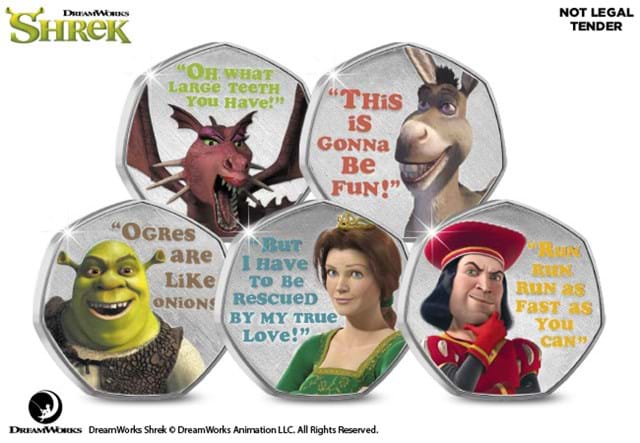 Shrek Heptagonal Medals Full Set