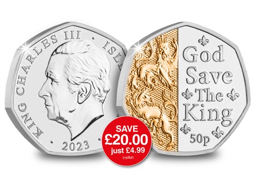 God Save The King 50p Saving Flash