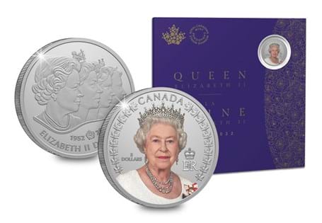 This 1/4 oz pure silver coin from the Royal Canadian Mint celebrates the legacy and incredible reign of QEII. Struck from 99.99 Silver